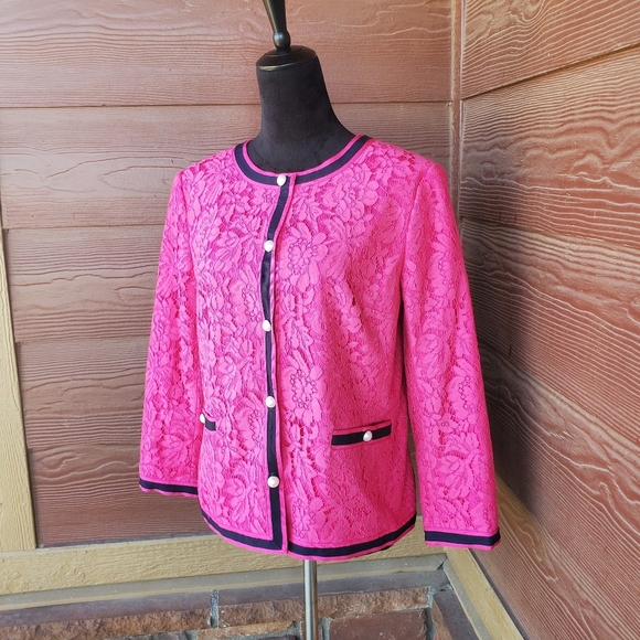 NWT RSVP by Talbots Flower-Filled Corded Lace Jacket Size 10 - Picture 13 of 16